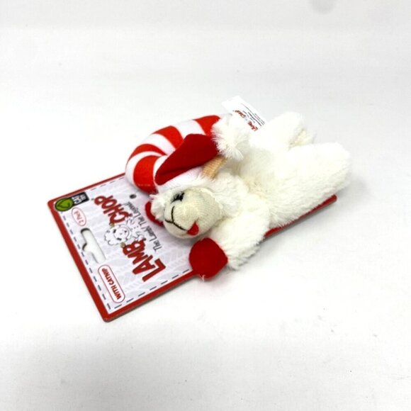 Multipet Lamb Chop Santa Hat Crinkle Candy Cane Catnip Plush Cat Toy 2pk - Picture 4 of 8